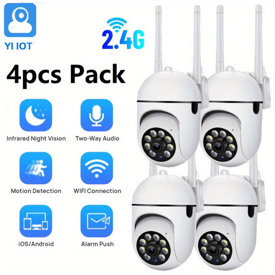 4Pack YI IoT 1080p WiFi Security Cameras Night Vision  Motion Tracking