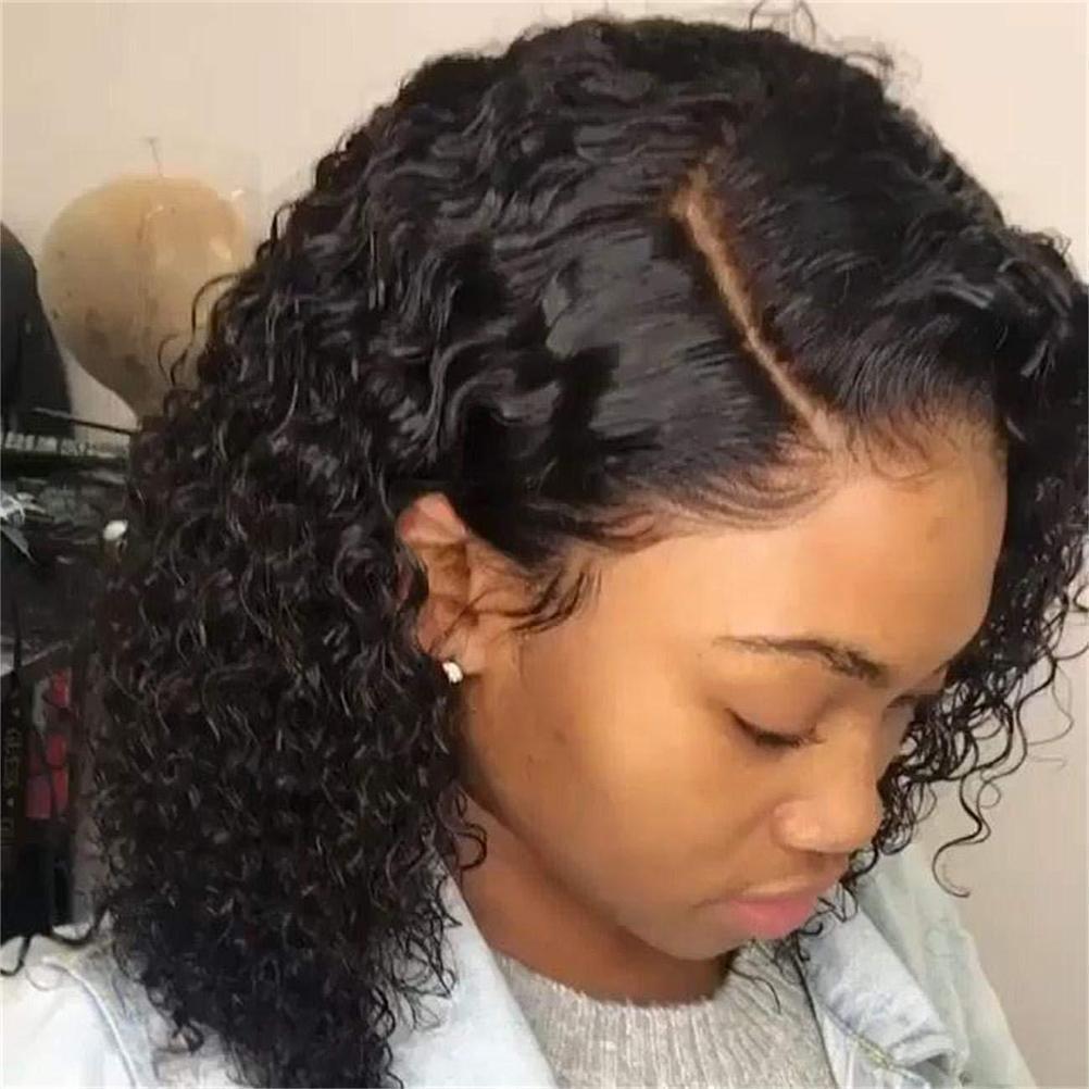 14 Water Wave Bob Wig Adjustable Lace Front Natural Black