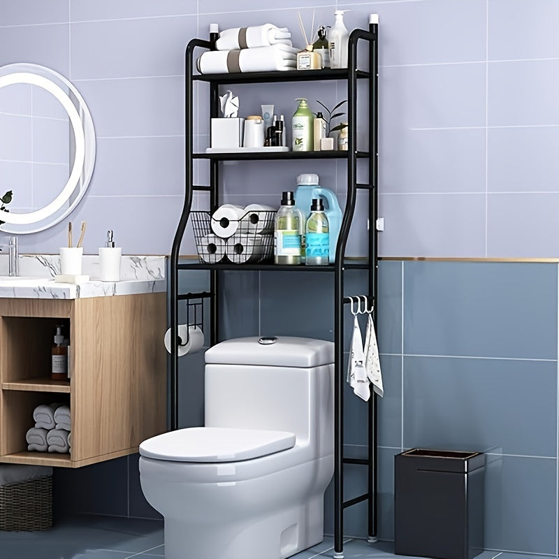 Sleek Black 3Tier OverToilet Storage Organizer