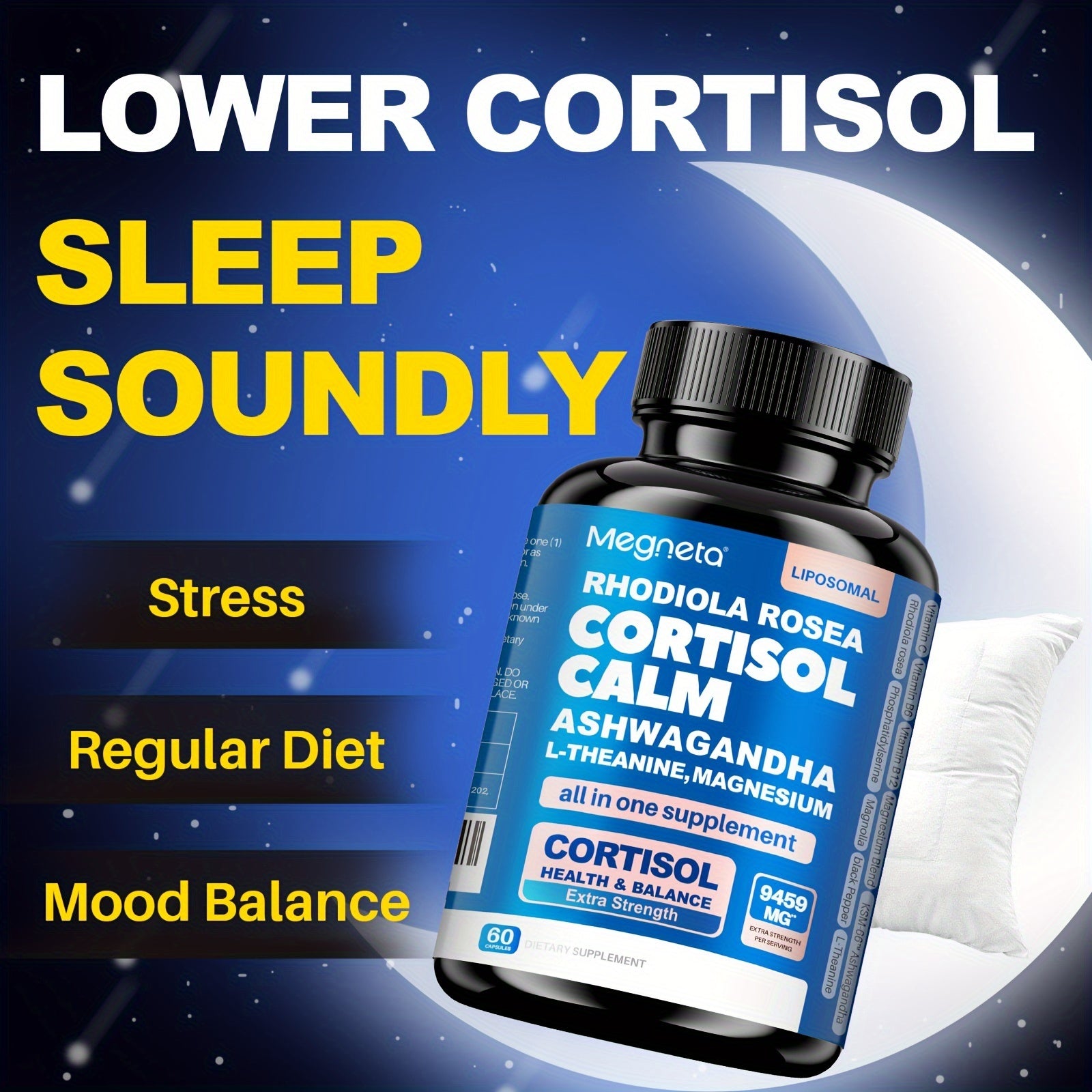 CortisolSoothe Capsules Stress Relief  Mood Boost 60Day Supply