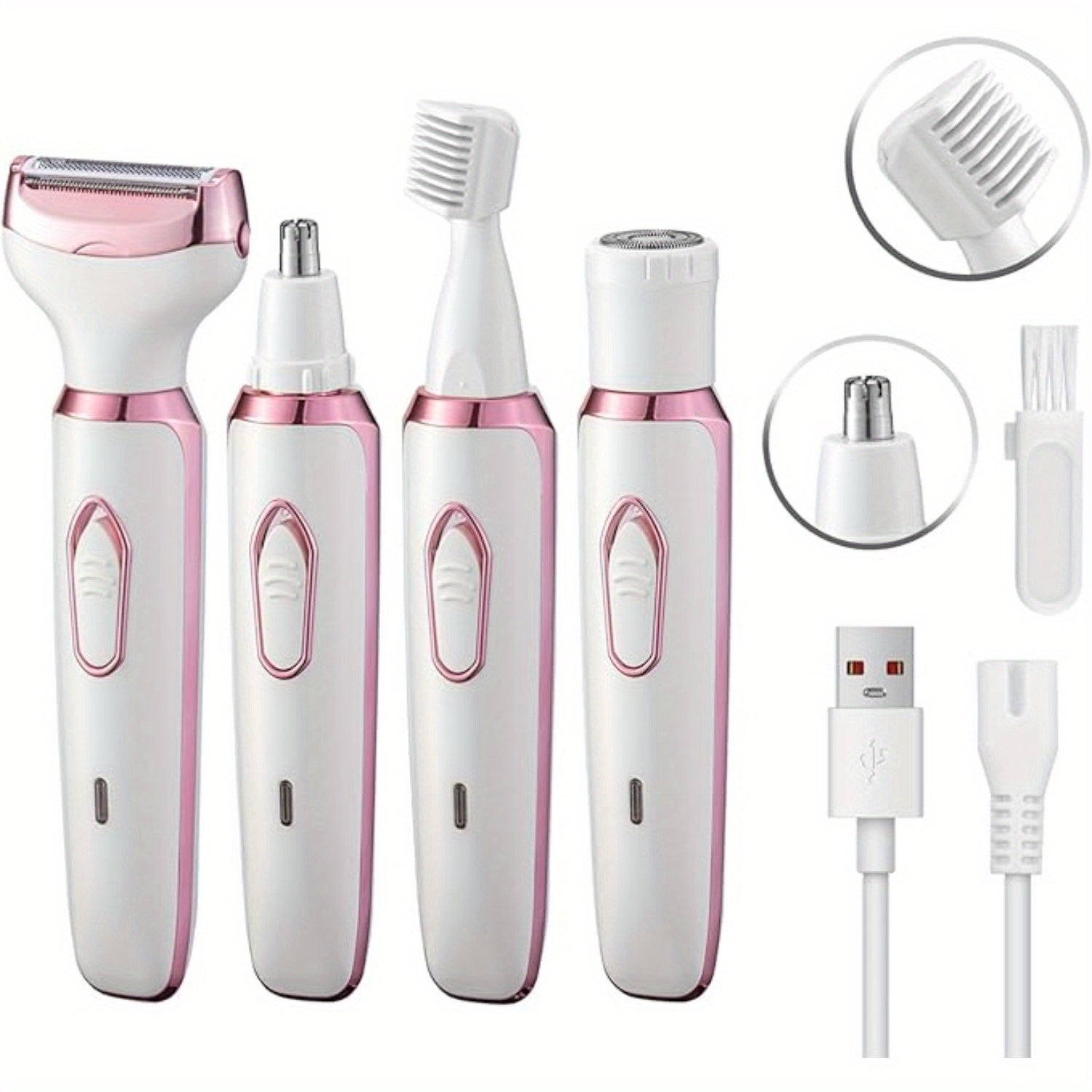 4in1 Womens USB Rechargeable Hair Remover  Trimmer