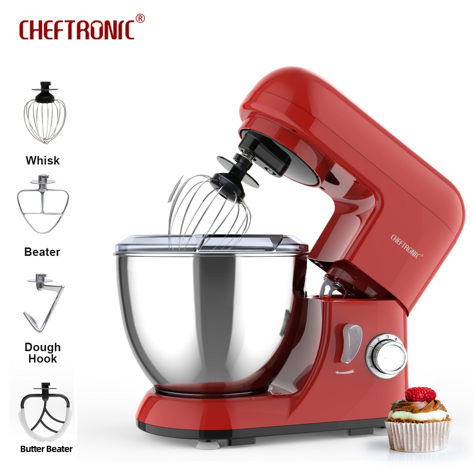 Cheftronic 6Speed Red Stand Mixer 45QT  Ideal Christmas Gift