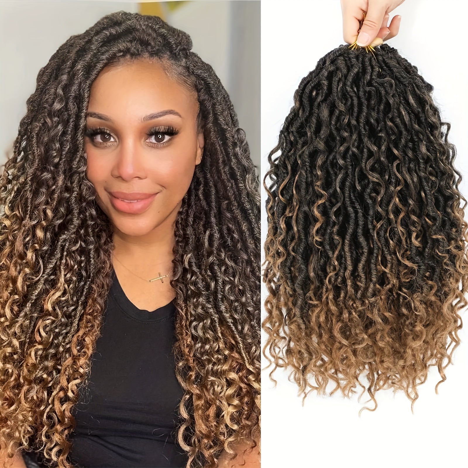 18 Goddess Locs Crochet Hair Wavy Boho Extensions