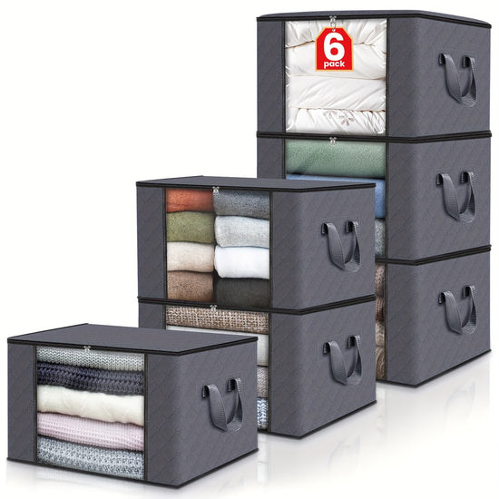 6Pack Foldable Clothes Organizers Ideal for Home Decluttering