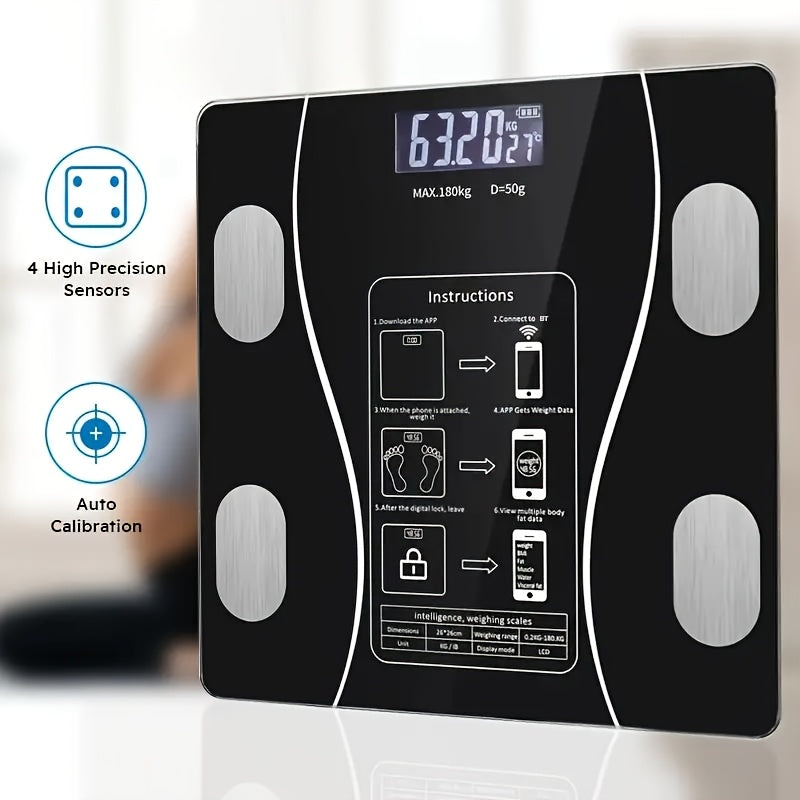 USB Rechargeable Smart Scale High Precision Body Analyzer Black