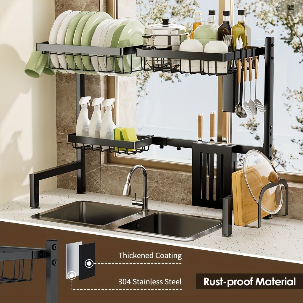 Multifunctional Stainless Steel OverSink Dish Drying Rack