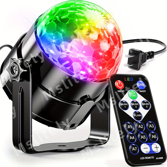 SoundActivated RGB Disco Ball Lights with Remote