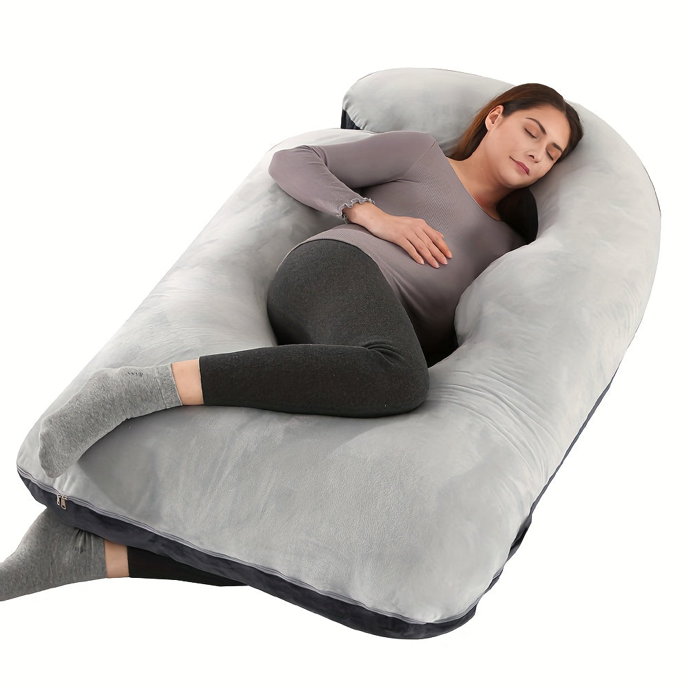 60 JShaped Velvet Pregnancy Pillow Ultimate Maternity Support Gift